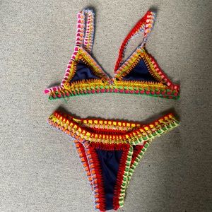 Crochet bikini set.